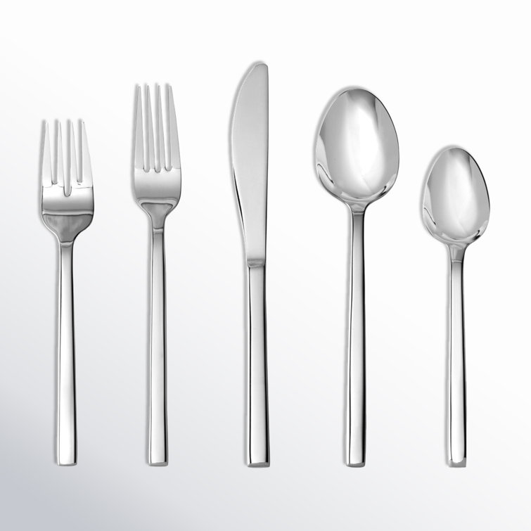 Arezzo Polished Stainless Steel 20-Piece Flatware Set