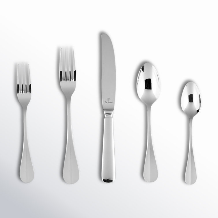 Fortessa Bastille 18/10 Stainless Steel 20 Piece Flatware Set, Service for 4, Silver