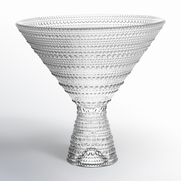 Clear Beaded Hobnail 11.5oz Martini Glass Set