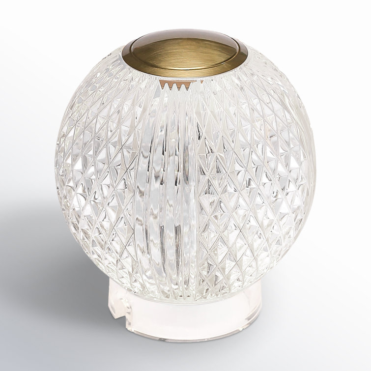 Marni Natural Brass and Clear Globe Table Lamp