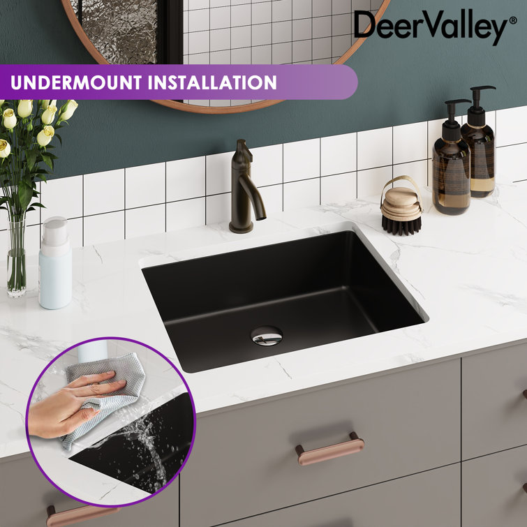 Ursa 19" x 15" Black Vitreous China Rectangular Undermount Bathroom Sink