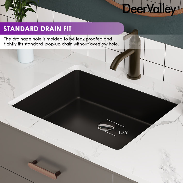 Ursa 19" x 15" Black Vitreous China Rectangular Undermount Bathroom Sink