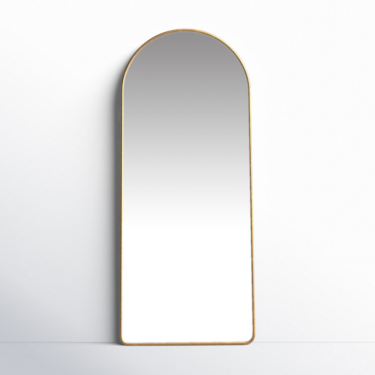Gold Arch Top Full Length Floor Mirror