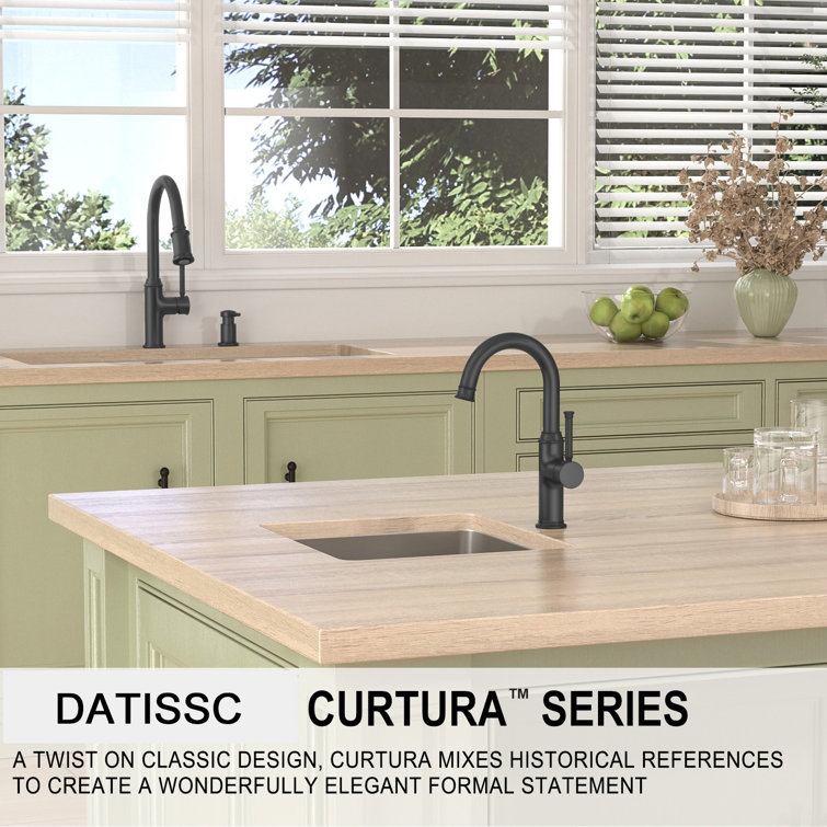 Matte Black Brass Single Handle Kitchen Bar Faucet
