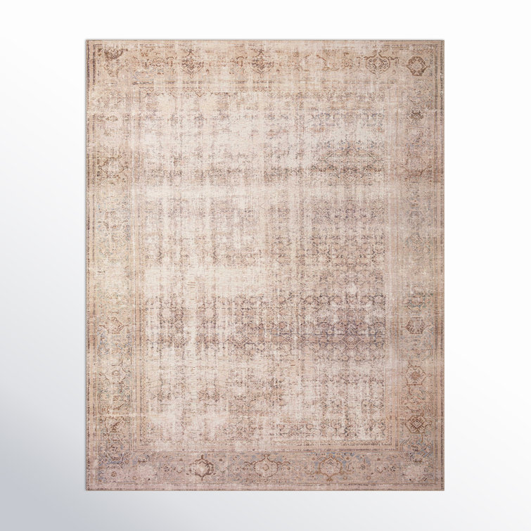 Georgie Ocean and Sand Vintage Rectangular Area Rug