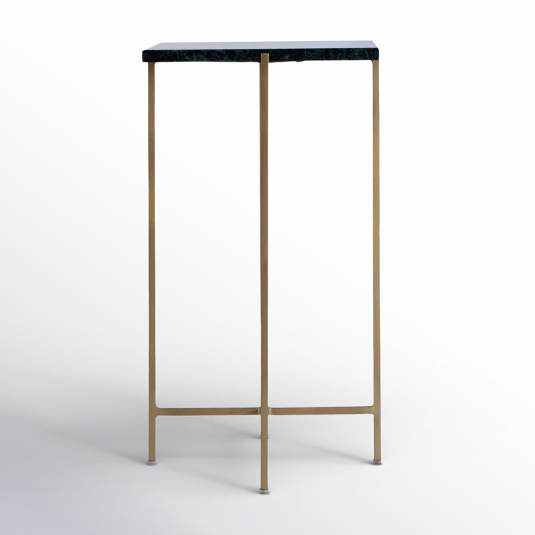 Modern Loft White Marble and Iron End Table