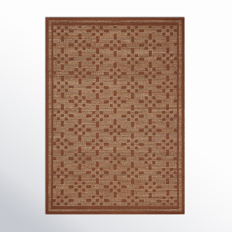 Natural and Spice Geometric Flat Woven Area Rug 8'6" x 11'6"