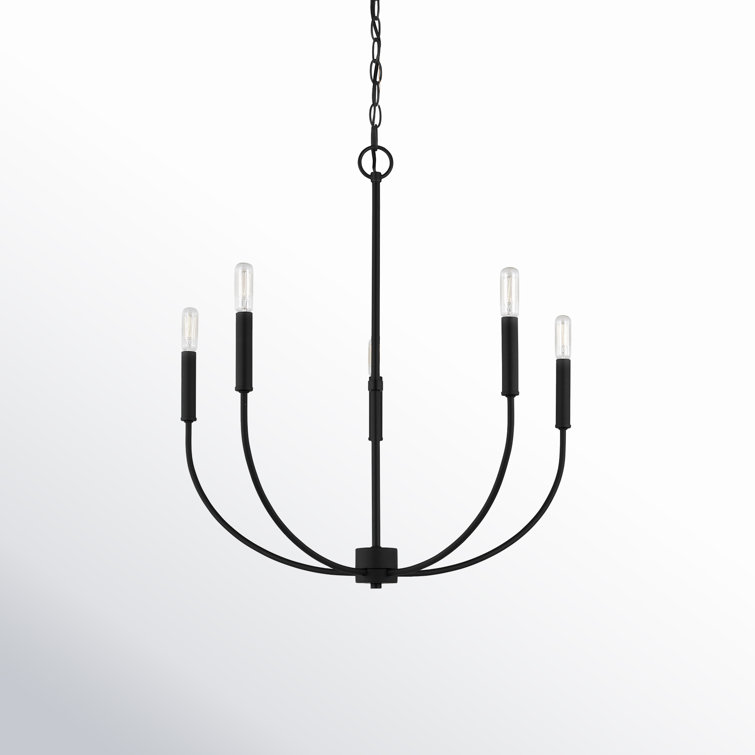 Greenwich 5-Light Incandescent Candle Chandelier in Midnight Black