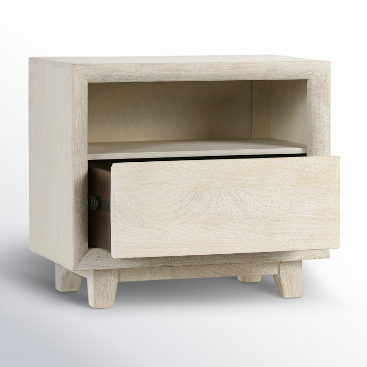 Lorinda Light Brown Mango Wood 1-Drawer Nightstand