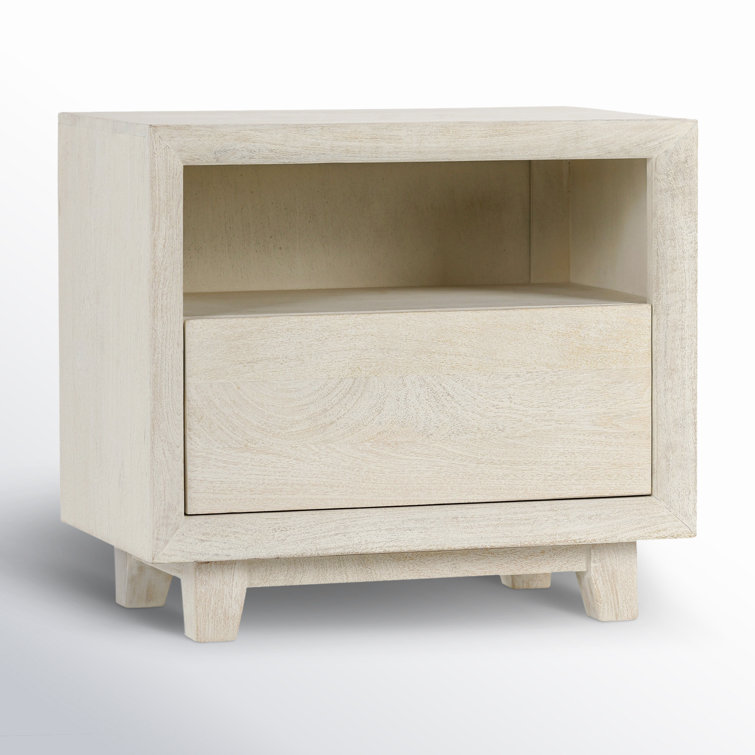 Lorinda Light Brown Mango Wood 1-Drawer Nightstand