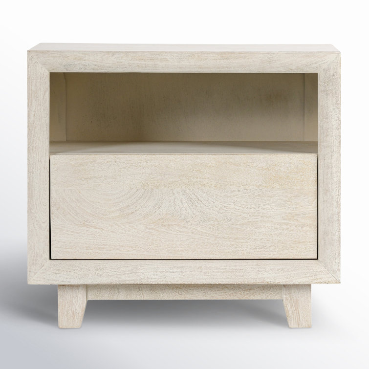 Lorinda Light Brown Mango Wood 1-Drawer Nightstand