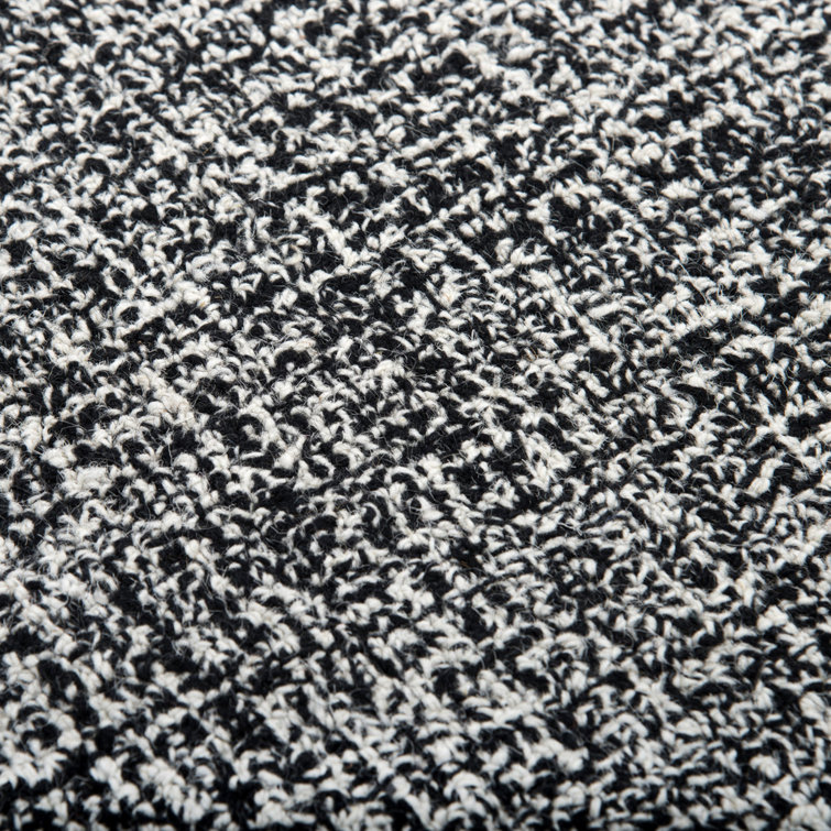 Handmade Black and White Wool Runner Rug 2'6" x 8'