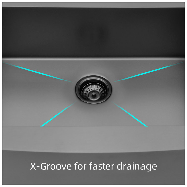 Matte Black Stainless Steel Farmhouse Apron Single Bowl Kitchen Sink