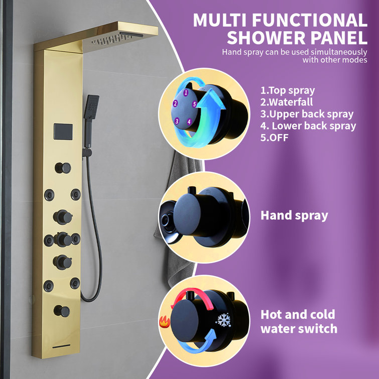 57.99'' Shower Panel with Fixed Shower Head