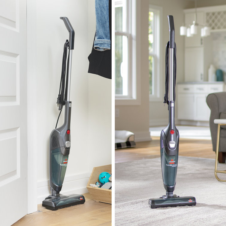 Gray Lightweight Bagless Stick Vacuum with Crevice Tool