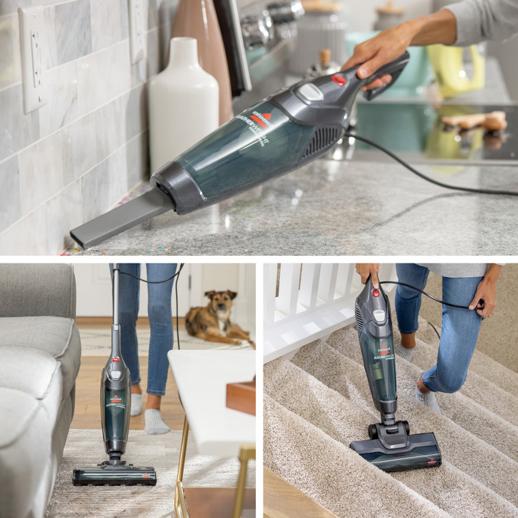 Gray Lightweight Bagless Stick Vacuum with Crevice Tool