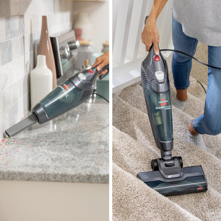 Gray Lightweight Bagless Stick Vacuum with Crevice Tool