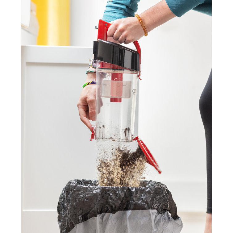 Compact Black and Red Bagless Upright Vacuum Cleaner