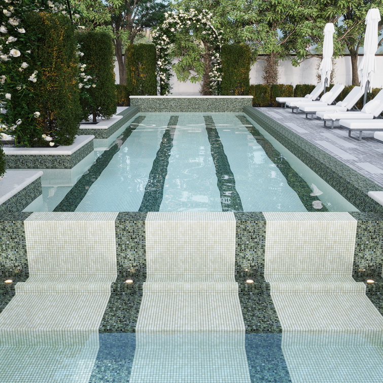 Celestial Pastel Gray Iridescent Glass Mosaic Tile