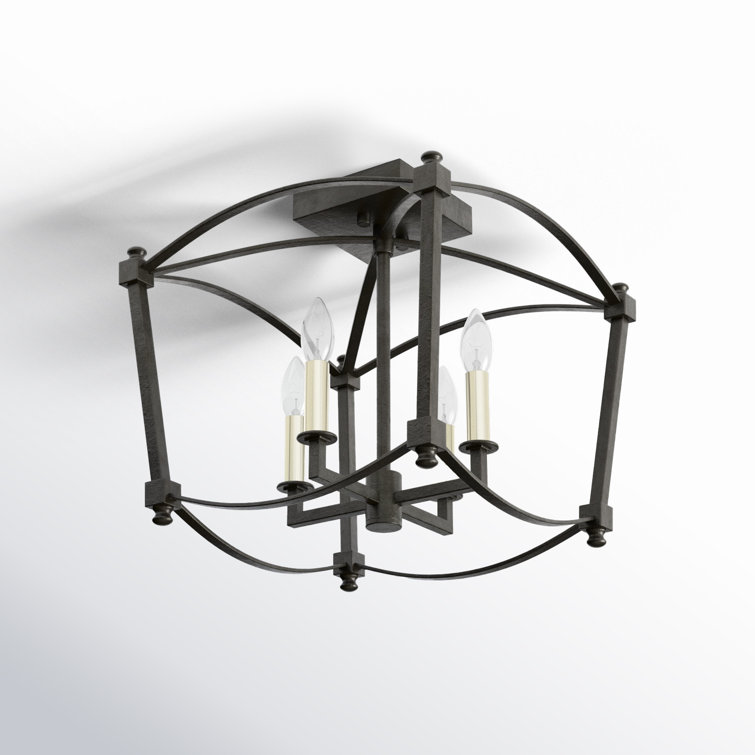 Thayer Smith Steel 4-Light Modern Semi-Flush Mount