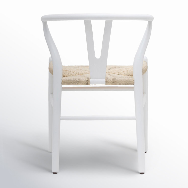 Wyn Solid Wood Weave Mid-Century Modern Dining Chair in White