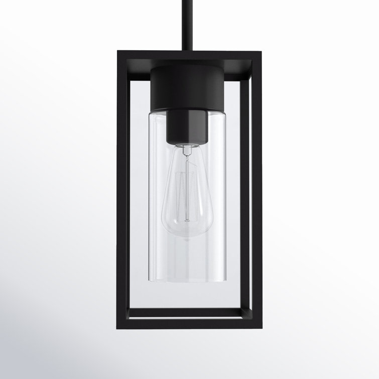 Vado Mini Black Transitional 1-Light LED Outdoor Pendant with Clear Glass