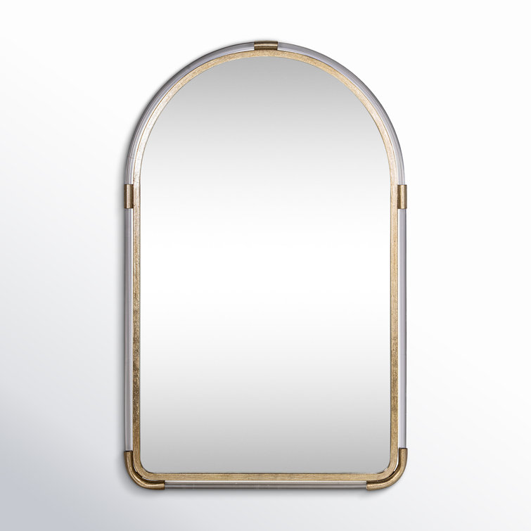Elegant Arch Gold Metal Framed Wall Accent Mirror