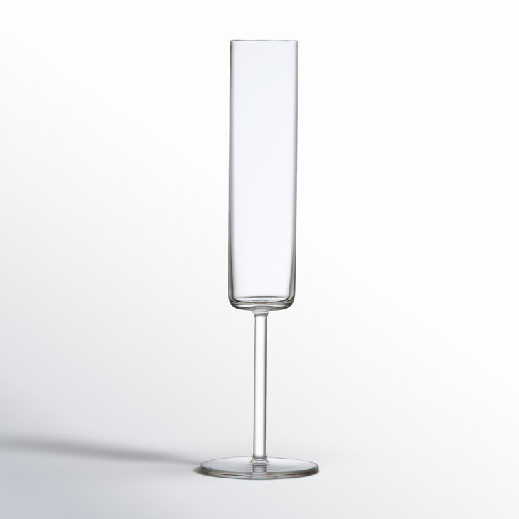 Modo 5.5 oz Clear Titanium Crystal Champagne Flutes, Set of 4