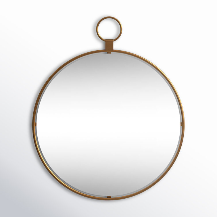 Elegant Traditional Bronze Gold Round Beveled Vanity Mirror
