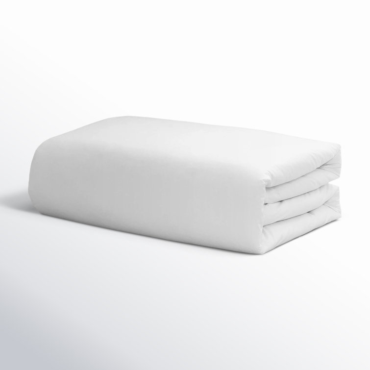 Twin White Cotton Percale Duvet Cover
