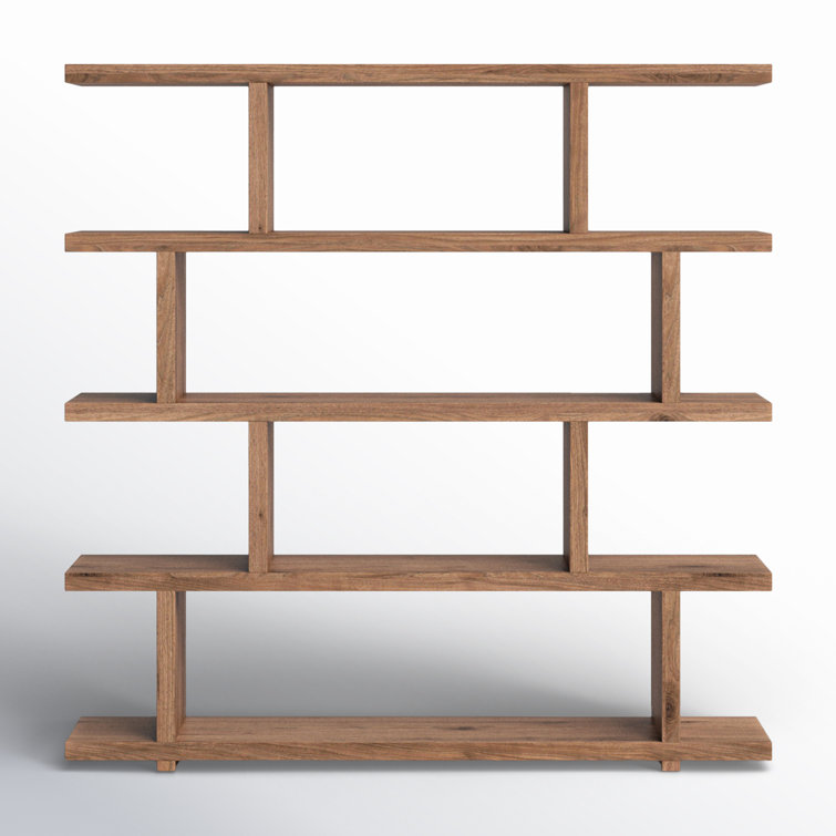 Miri Large 63'' Walnut Veneer Mid-Century Modern Bookcase