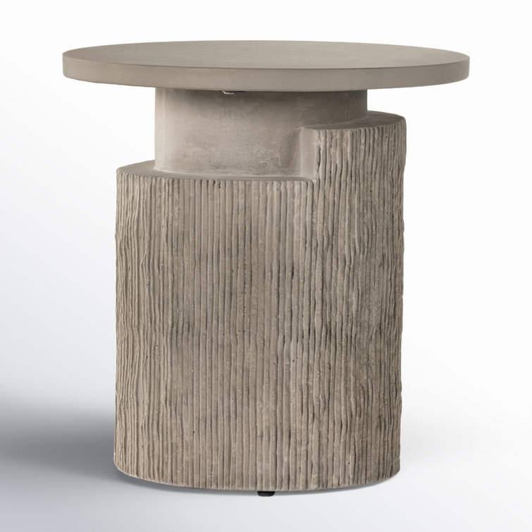 Huron 20" Transitional Outdoor Round Concrete End Table