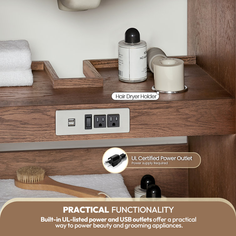 48'' Dark Brown Oak Freestanding Single Bathroom Vanity with Quartz Top