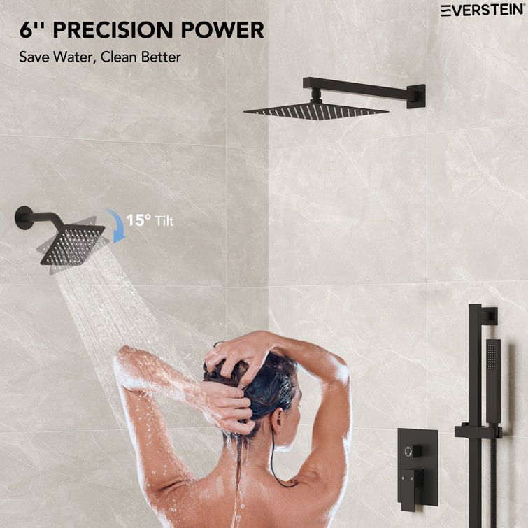 Matte Black Dual Shower Head System with Adjustable Handheld