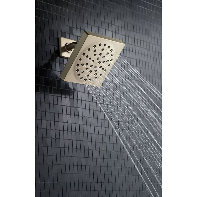 Rainfall Elegance 6'' Square Brushed Nickel Wall-Mounted Shower Head