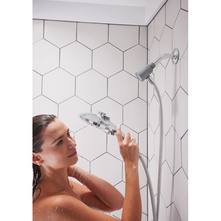 Chrome 5.5-Inch Handheld Rain Shower Head with Magnetic Dock