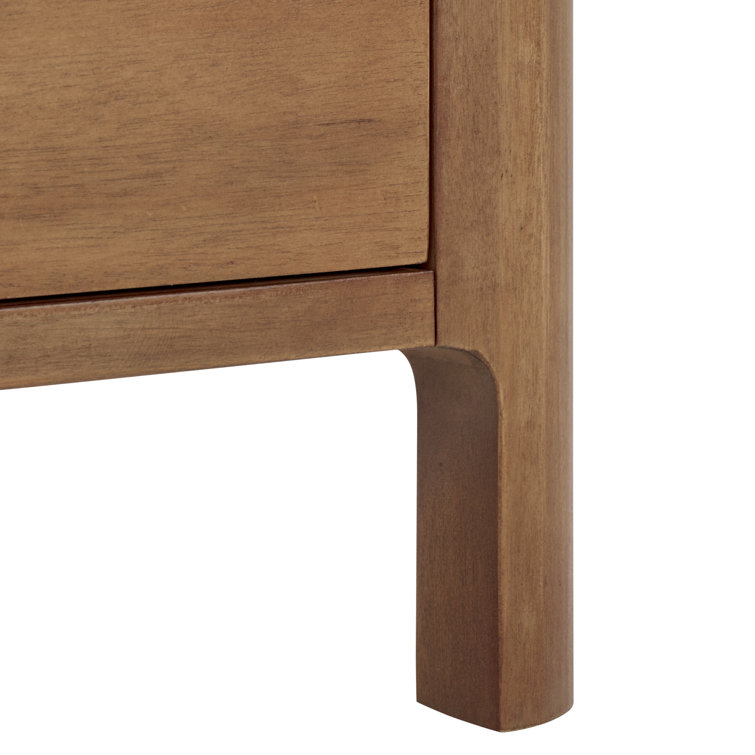 Natural Mahogany Wood Transitional 3-Drawer Nightstand