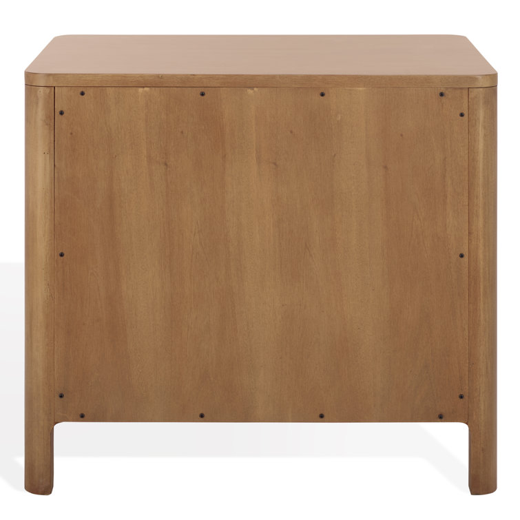 Natural Mahogany Wood Transitional 3-Drawer Nightstand