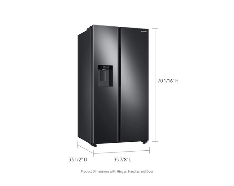 27.4 cu. ft. Black Stainless Steel Side-by-Side Refrigerator with Ice Maker