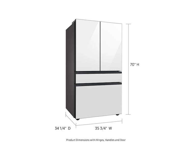 White Glass 4-Door French Door Smart Refrigerator with Family Hub