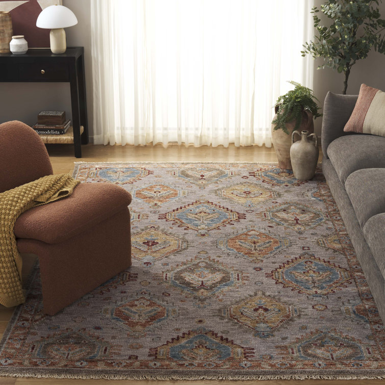 Samarkand Beige & Gold Hand-Knotted Wool Area Rug 8' x 10'
