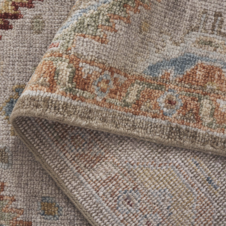 Samarkand Beige & Gold Hand-Knotted Wool Area Rug 8' x 10'
