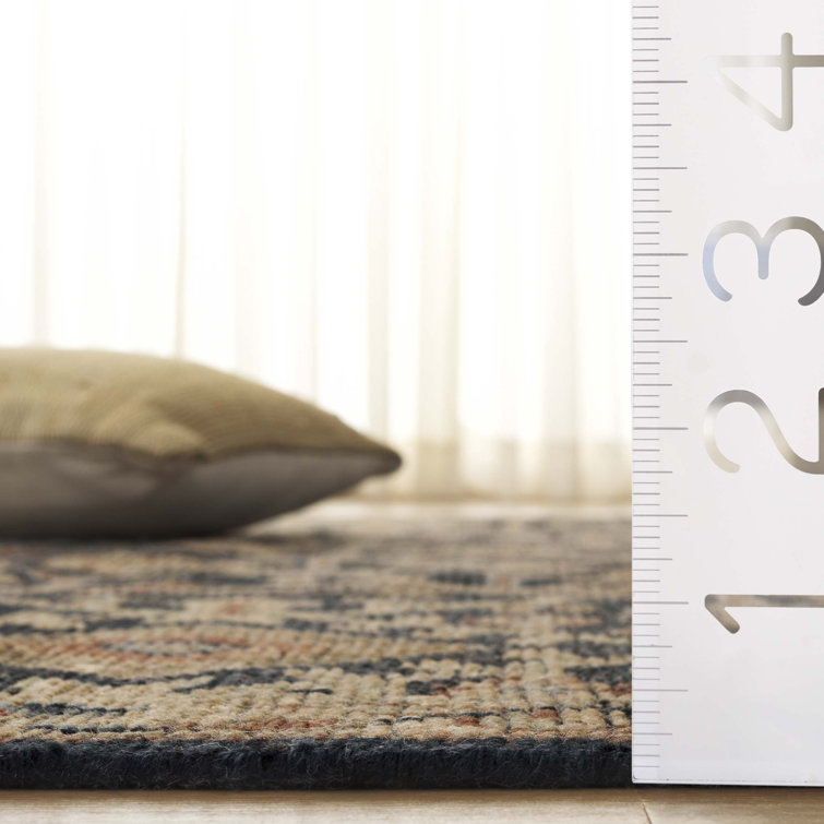 Hand-Knotted Blue and Gold Wool 6' x 9' Rug
