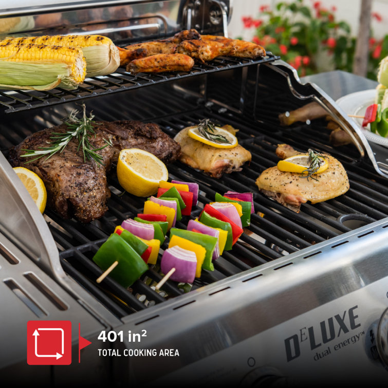Nexgrill Deluxe Black 2-Burner Propane Gas Grill with Foldable Shelves