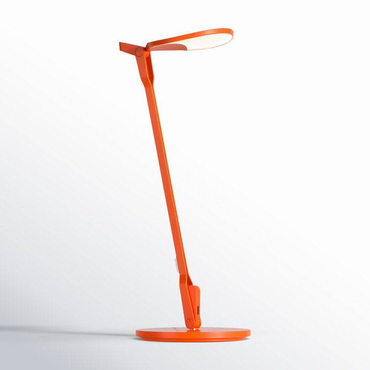 Adjustable Matte Orange LED Clip-on Desk Lamp with USB