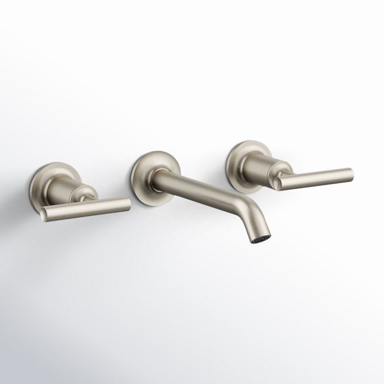 Purist Vibrant Brushed Nickel Wall-Mount Bathroom Sink Faucet Trim