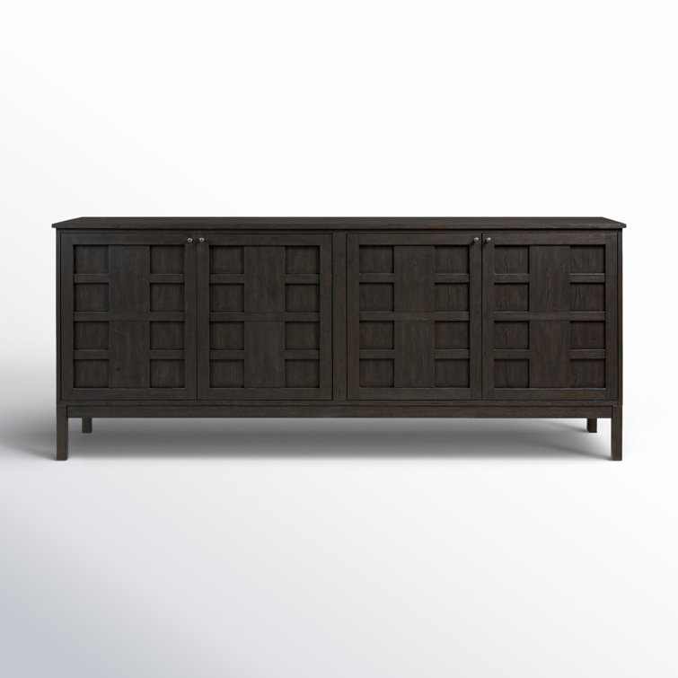 Alessio Smoked Black Oak Sideboard with Grid Pattern
