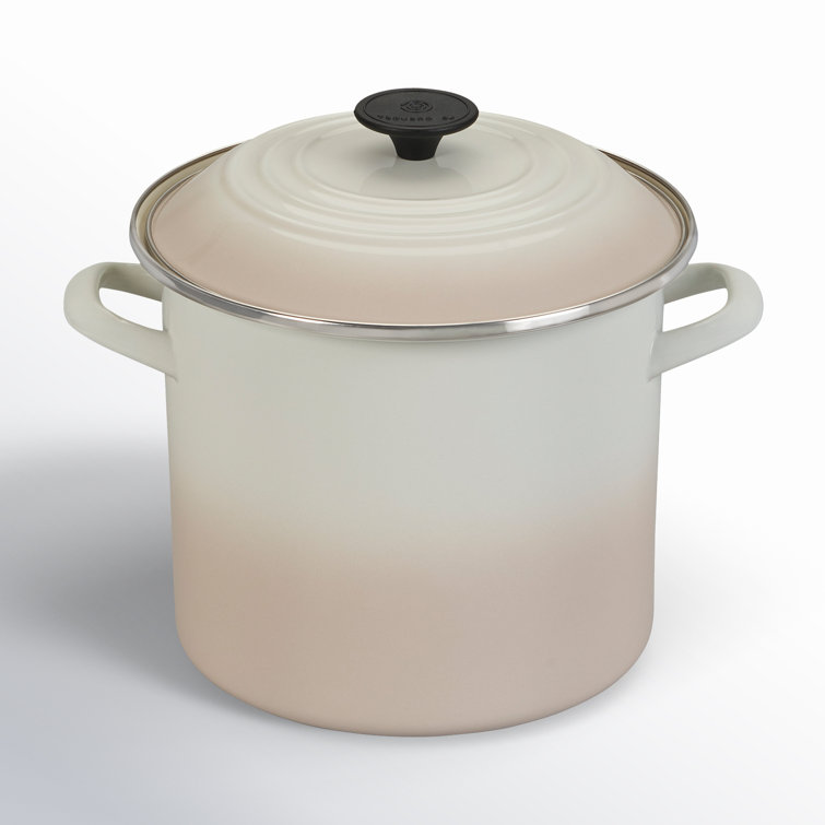Meringue Enamel 10 qt. Steel Stockpot with Lid