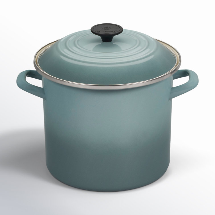 Sea Salt Enamel on Steel 8-Quart Stockpot with Lid