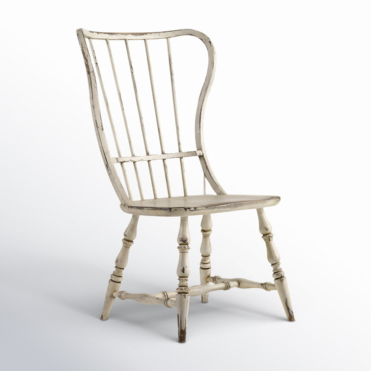 Antique White Windsor Slat Side Chair in Poplar and Birch